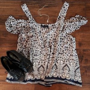 Sanctuary cold shoulder floral top